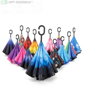 Зонт наоборот up-brella (Умный зонт) с цветами